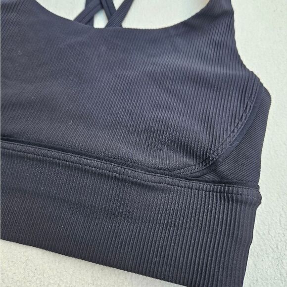 Lululemon Energy Black Longline Ribbed Sports Bra - Picture 4 of 9